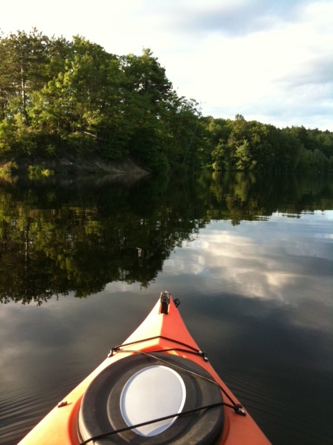 Kayak fishing at Hopkinton Reservoir